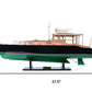 14" Unfinished Wood Hand Painted Model Boat