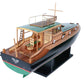 14" Unfinished Wood Hand Painted Model Boat