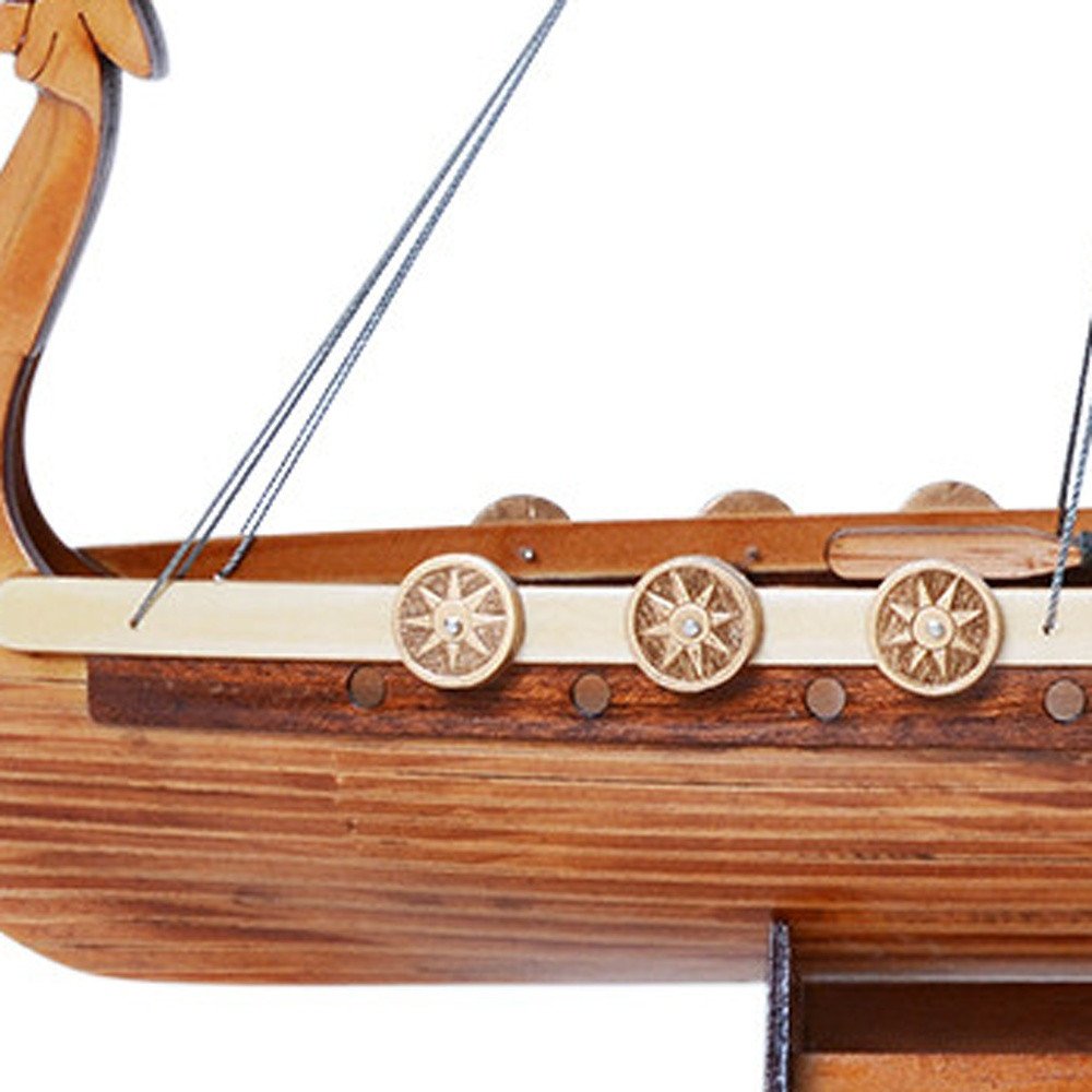 10" Unfinished Wood Hand Painted Model Boat