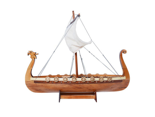 10" Unfinished Wood Hand Painted Model Boat