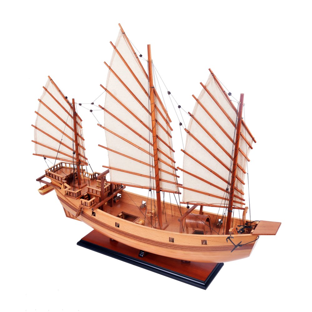 23" Unfinished Wood Hand Painted Model Boat