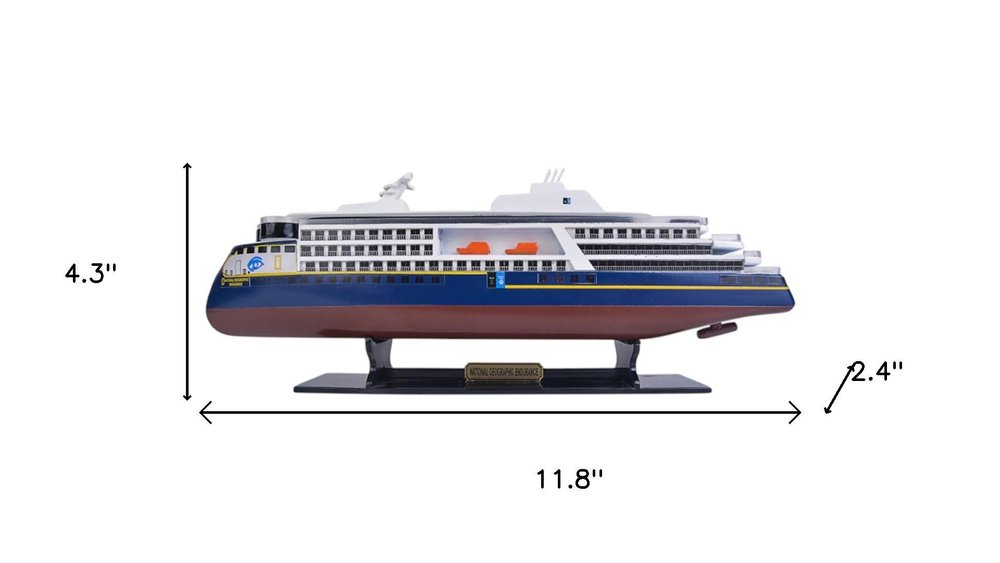 4" Unfinished Wood Hand Painted Model Boat
