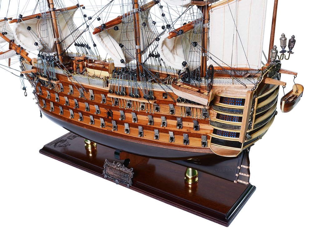 27" Unfinished Wood Hand Painted Model Boat