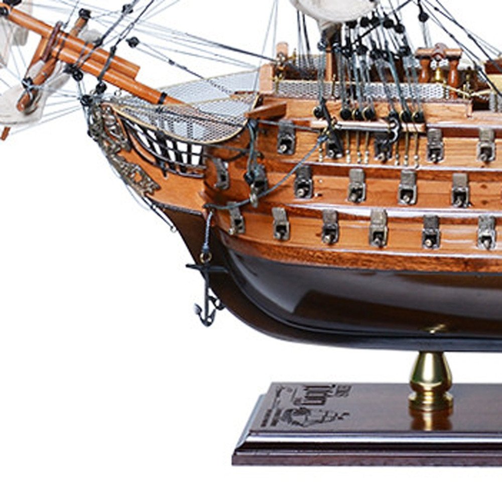 27" Unfinished Wood Hand Painted Model Boat