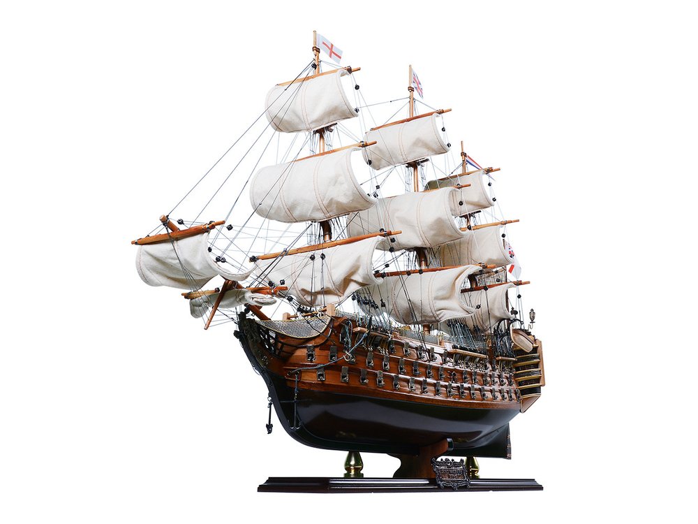 27" Unfinished Wood Hand Painted Model Boat