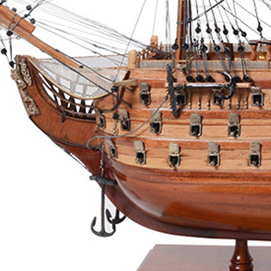 36" Unfinished Wood Hand Painted Model Boat