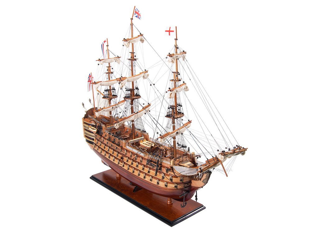 36" Unfinished Wood Hand Painted Model Boat