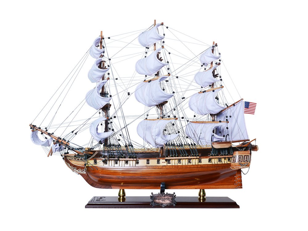 25" Unfinished Wood Hand Painted Model Boat