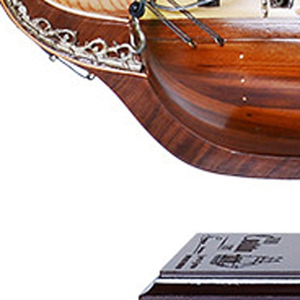 25" Unfinished Wood Hand Painted Model Boat