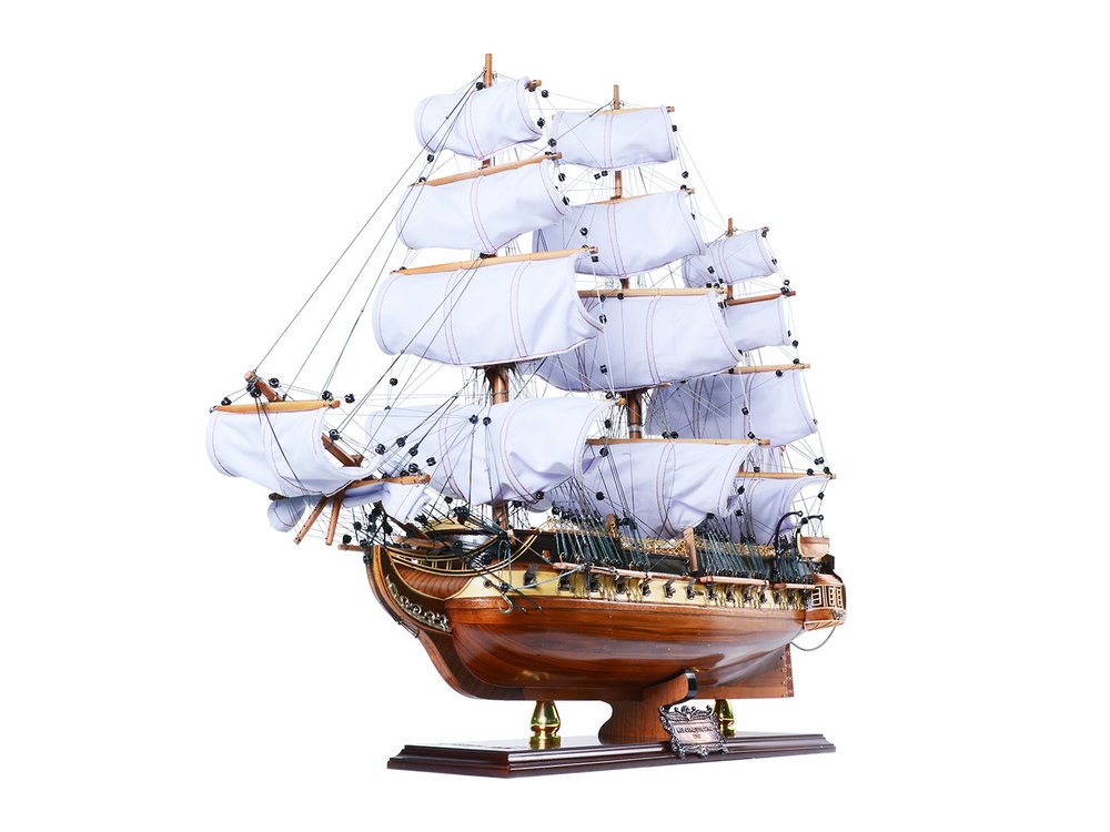 25" Unfinished Wood Hand Painted Model Boat