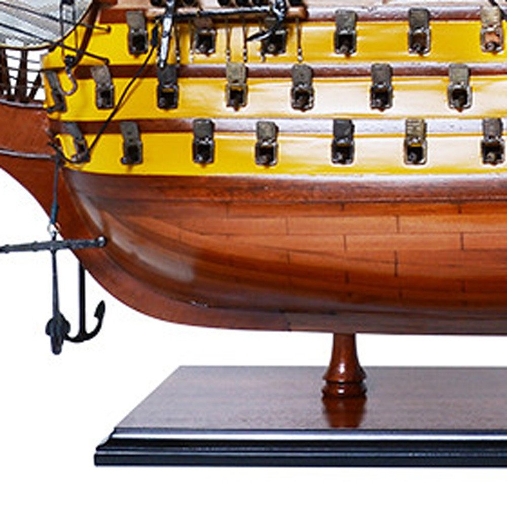 36" Unfinished Wood Hand Painted Model Boat