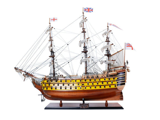 36" Unfinished Wood Hand Painted Model Boat