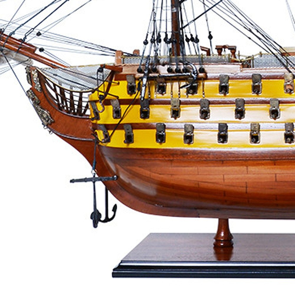 36" Unfinished Wood Hand Painted Model Boat