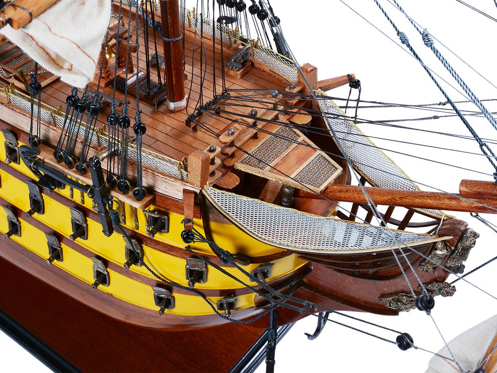 36" Unfinished Wood Hand Painted Model Boat