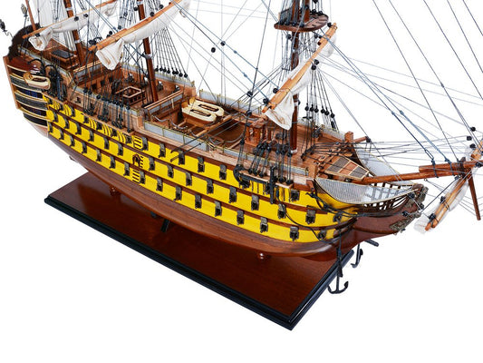 36" Unfinished Wood Hand Painted Model Boat