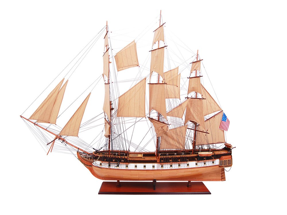 60" Unfinished Wood Hand Painted Model Boat