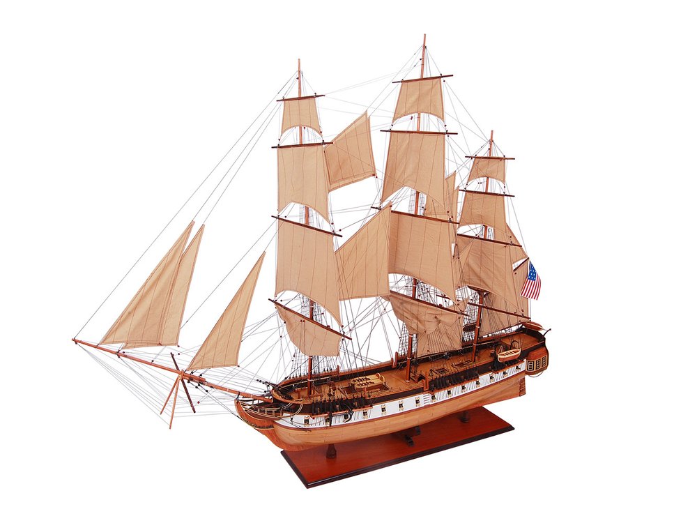 60" Unfinished Wood Hand Painted Model Boat