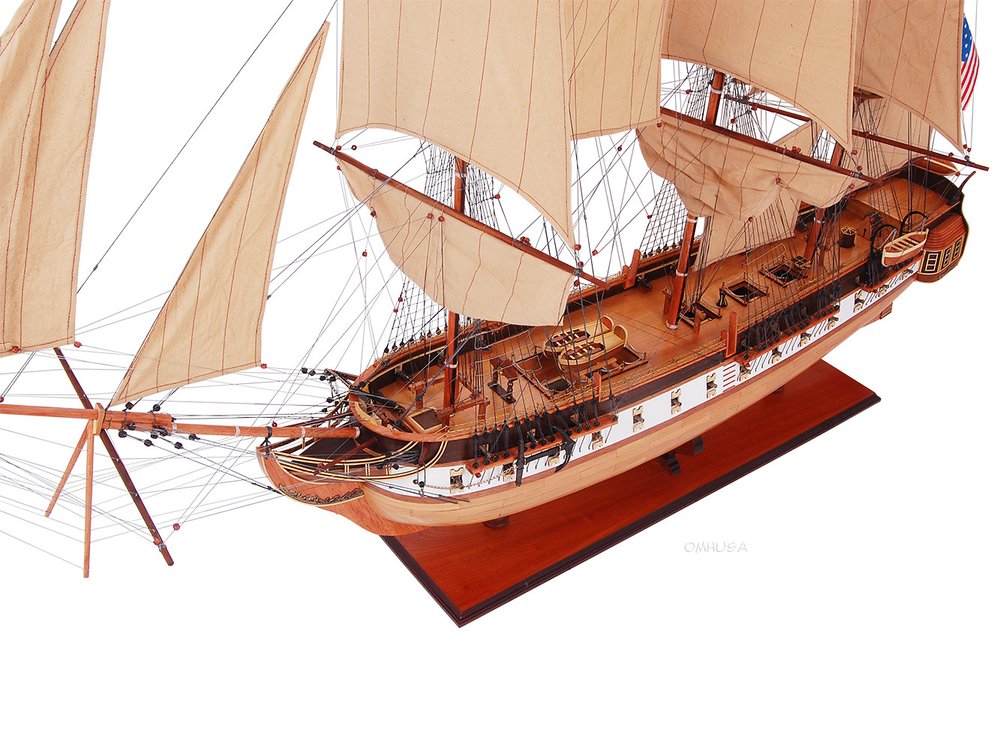 60" Unfinished Wood Hand Painted Model Boat