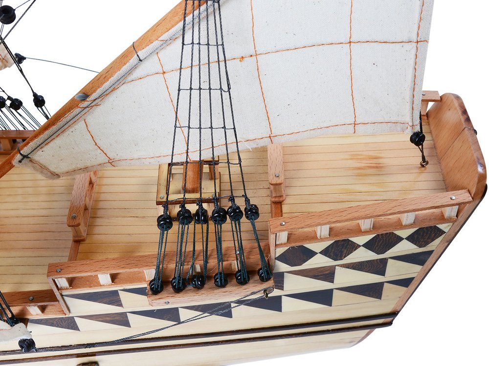 25" Unfinished Wood Hand Painted Model Boat