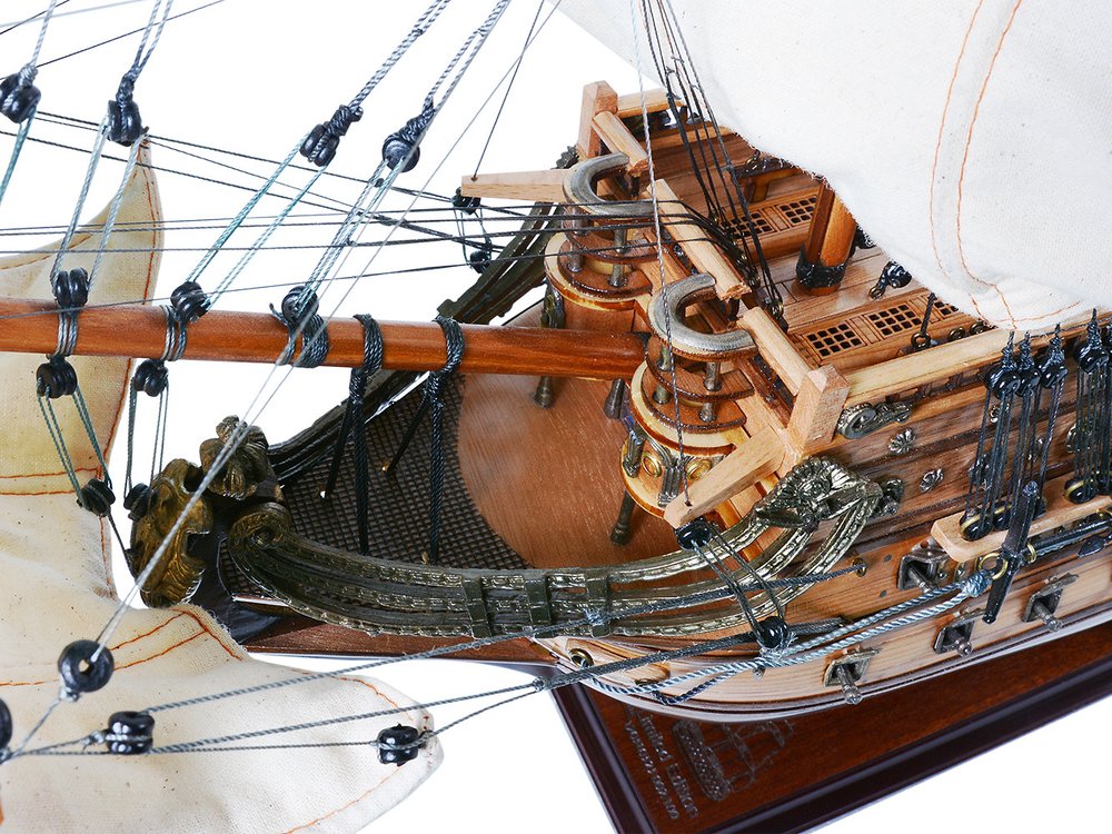 26" Unfinished Wood Hand Painted Model Boat