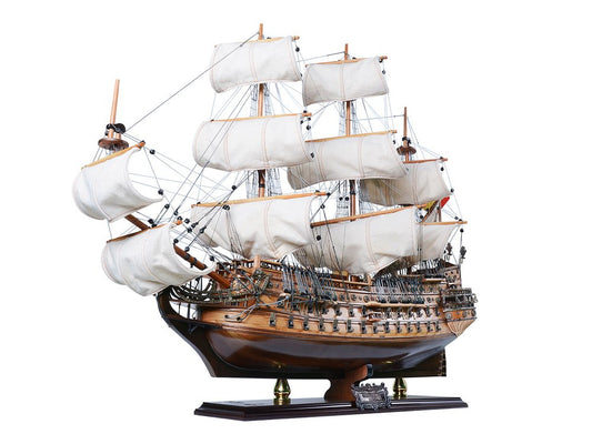 26" Unfinished Wood Hand Painted Model Boat