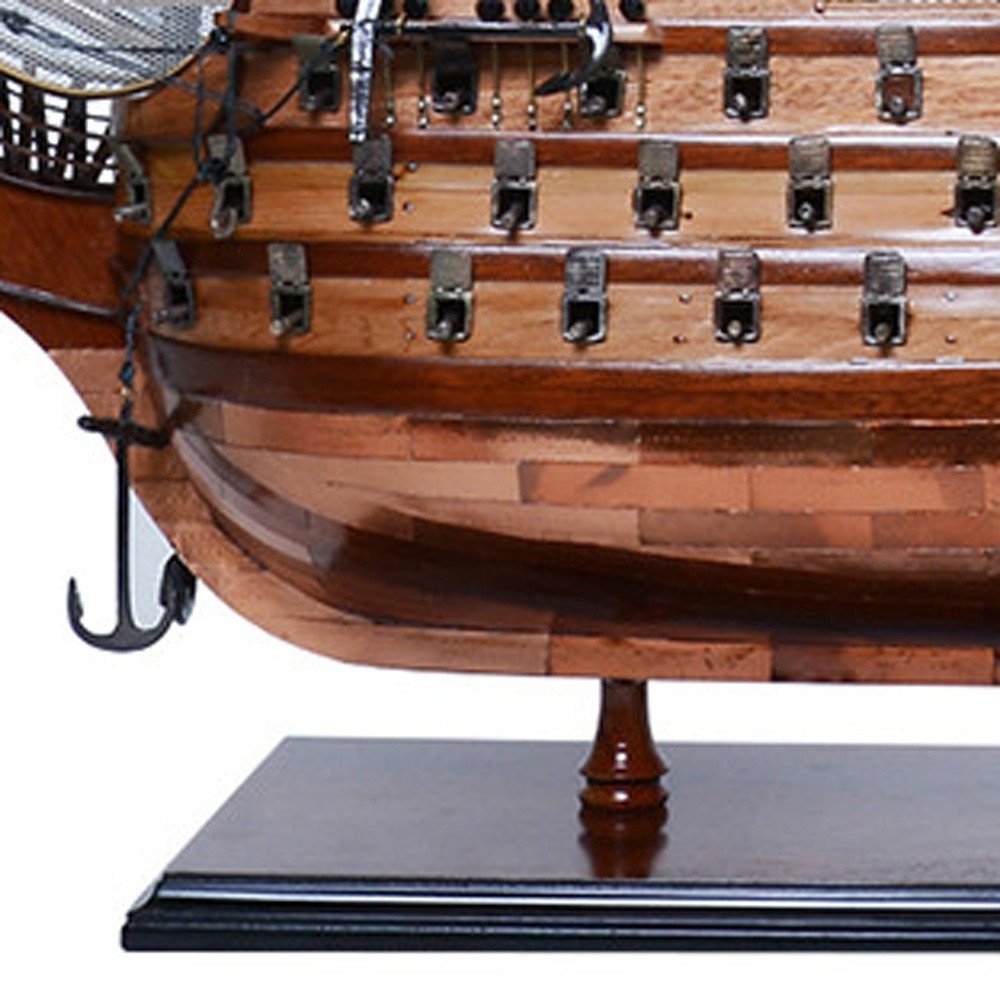 32" Unfinished Wood Hand Painted Model Boat