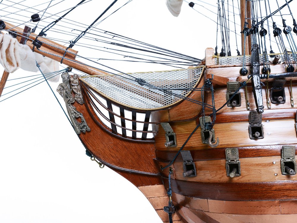 32" Unfinished Wood Hand Painted Model Boat