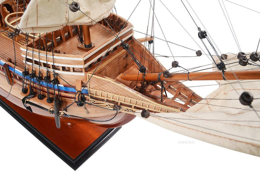 30" Unfinished Wood Hand Painted Model Boat