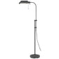 57" Gray Metal Adjustable Reading Floor Lamp With Gray Metal Shade