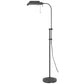 Gray Metal Adjustable Reading Floor Lamp With Gray Metal Shade