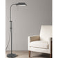 57" Gray Metal Adjustable Reading Floor Lamp With Gray Metal Shade