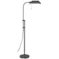 57" Gray Metal Adjustable Reading Floor Lamp With Gray Metal Shade