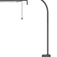 57" Gray Metal Adjustable Reading Floor Lamp With Gray Metal Shade