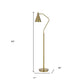 63" Antiqued Brass Metal Reading Floor Lamp With Antiqued Brass Metal Cone Shade