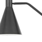 63" Gray Metal Reading Floor Lamp With Gray Metal Cone Shade
