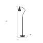 63" Gray Metal Reading Floor Lamp With Gray Metal Cone Shade