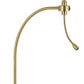 68" Antiqued Brass Metal Reading Floor Lamp With Off White Fabric Empire Shade