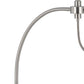 68" Nickel Metal Reading Floor Lamp With White Fabric Empire Shade