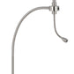 68" Nickel Metal Reading Floor Lamp With White Fabric Empire Shade