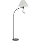 68" Bronze Metal Reading Floor Lamp With Off White Fabric Empire Shade