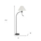 68" Bronze Metal Reading Floor Lamp With Off White Fabric Empire Shade