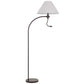 68" Rust Metal Reading Floor Lamp With Gray Fabric Empire Shade