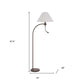 68" Rust Metal Reading Floor Lamp With Gray Fabric Empire Shade