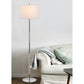 60" Silver Metal Floor Lamp With White Fabric Drum Shade