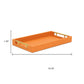 16" Orange And Gold Faux Shagreen Handmade Serving Tray With Handles