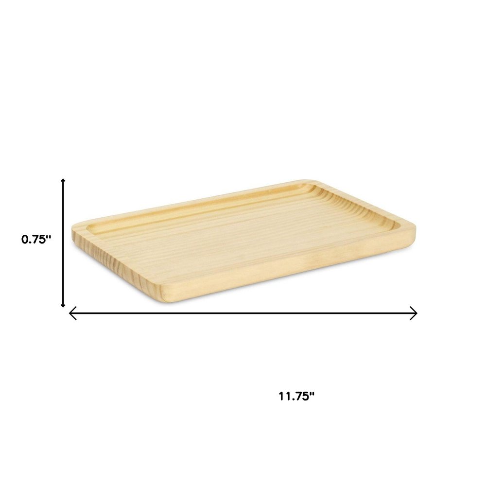 12" Natural Solid Wood Handmade Vanity Tray