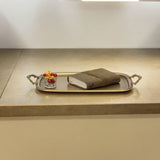 19" Antiqued Gold Cast Iron Handmade Vanity Tray