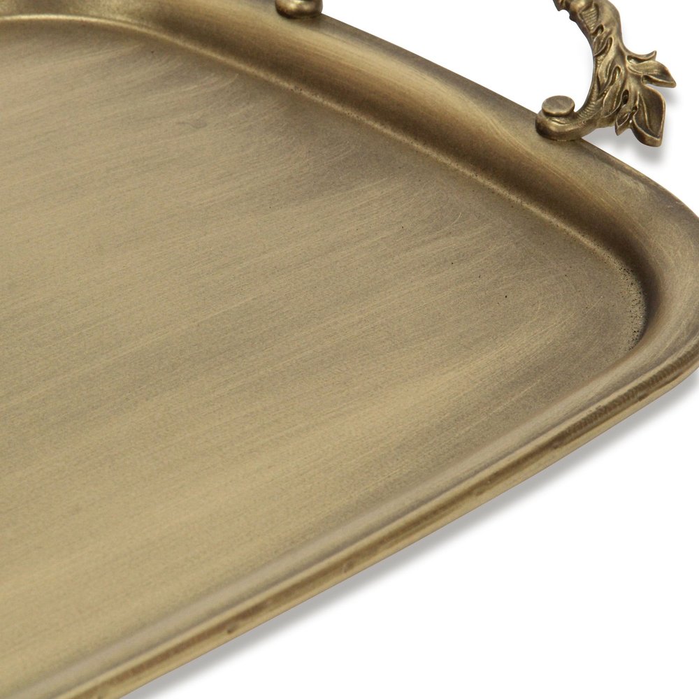 19" Antiqued Gold Cast Iron Handmade Vanity Tray