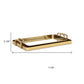 Set of Two Gold And Mirrored Glass Handmade Serving Trays