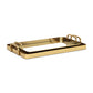 Set of Two Gold And Mirrored Glass Handmade Serving Trays